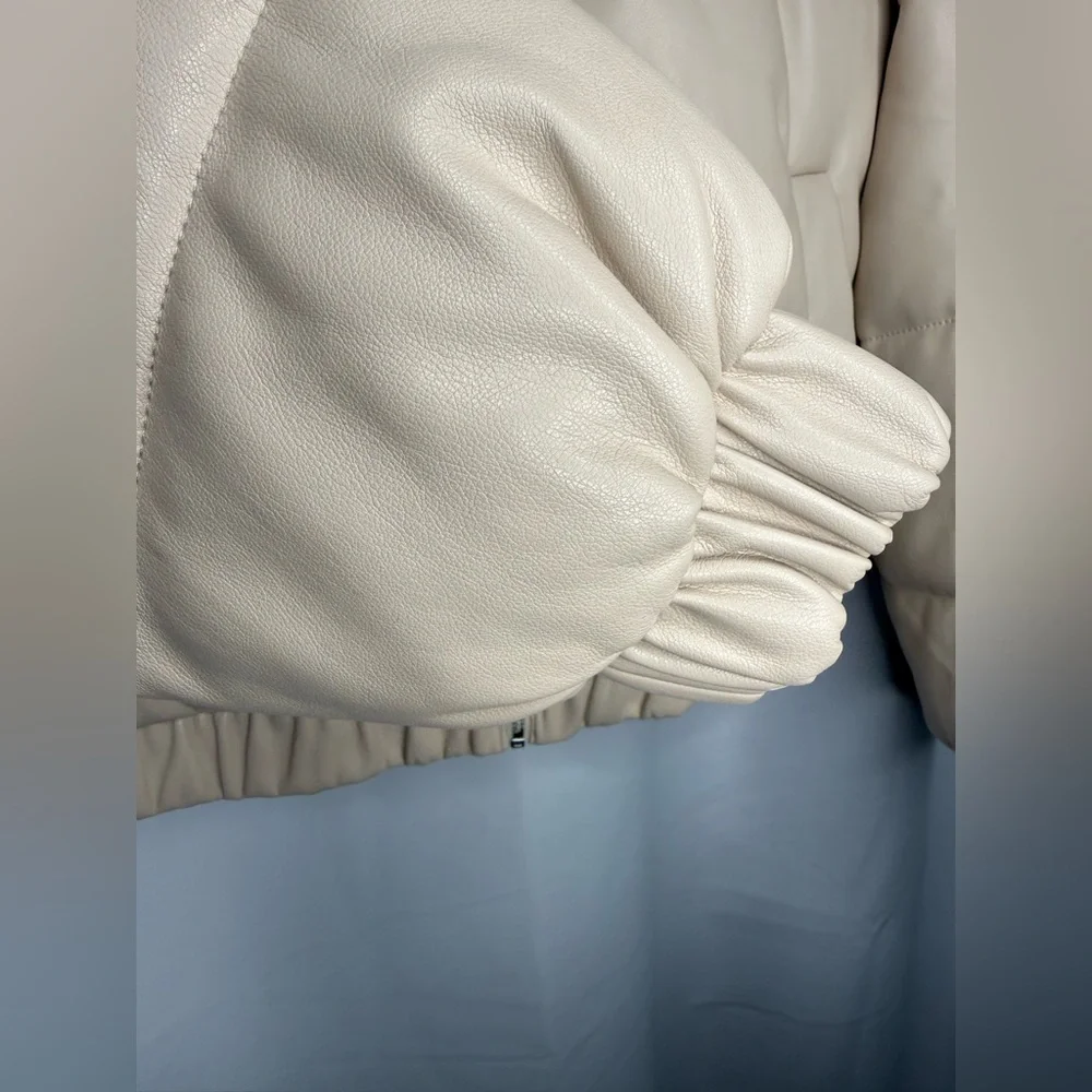 Abercrombie & Fitch CINCHED CUFF MINI PUFF - Winter Jacket beige size M - Picture 8 of 14